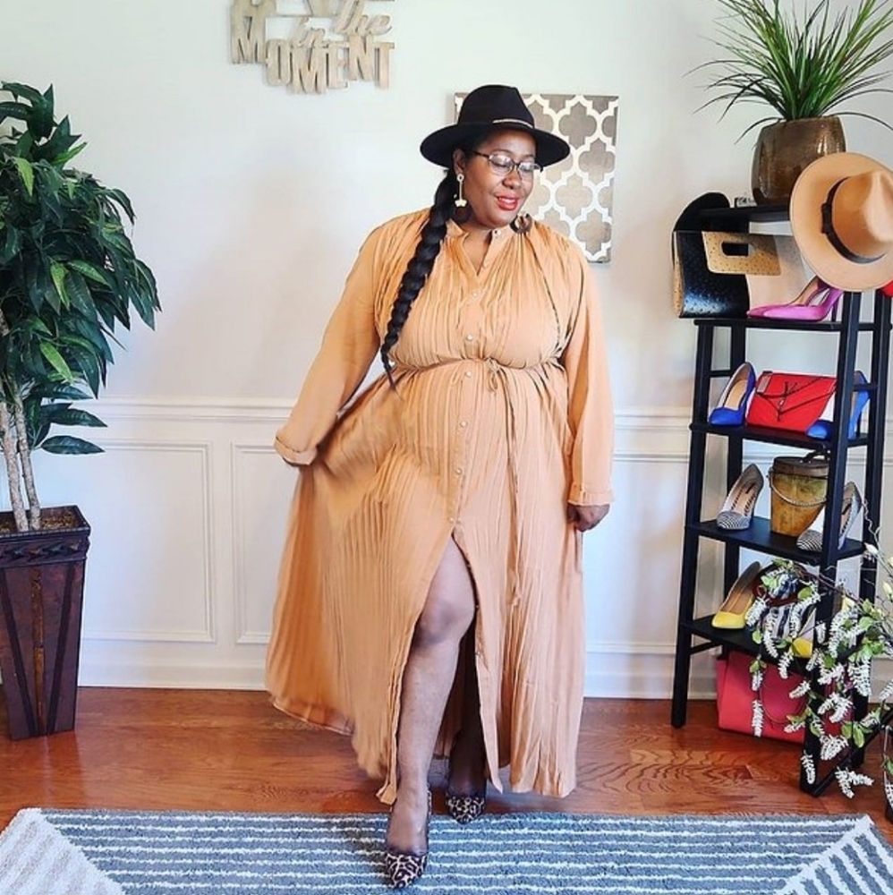 Long Sleeve Button Down Maxi Dress